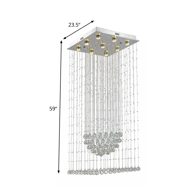 El cristal contemporáneo 9 cabezales de níquel cerca de la iluminación de techo