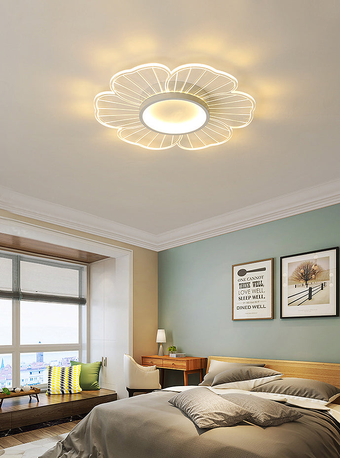 Transparent Stripe Flush Ceiling Light Acrylic LED Flower Ceiling Light Fixture for Bedroom