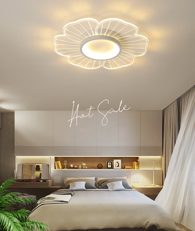 Transparent Stripe Flush Ceiling Light Acrylic LED Flower Ceiling Light Fixture for Bedroom