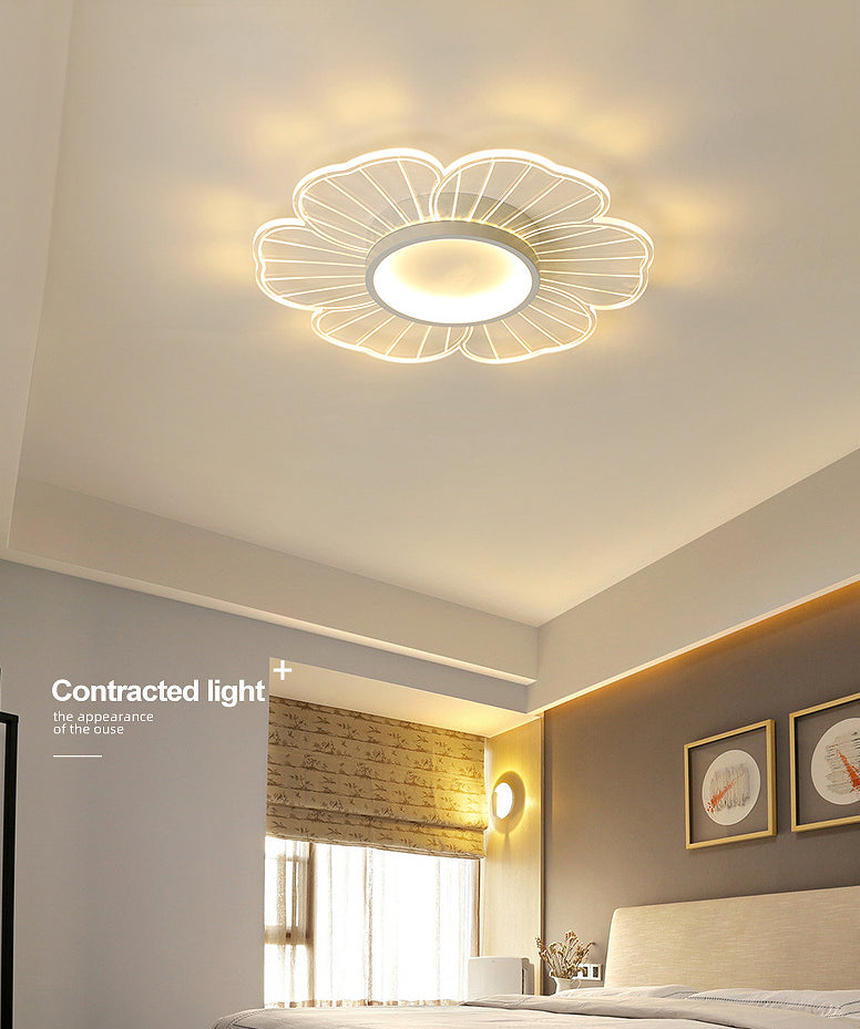 Transparent Stripe Flush Ceiling Light Acrylic LED Flower Ceiling Light Fixture for Bedroom