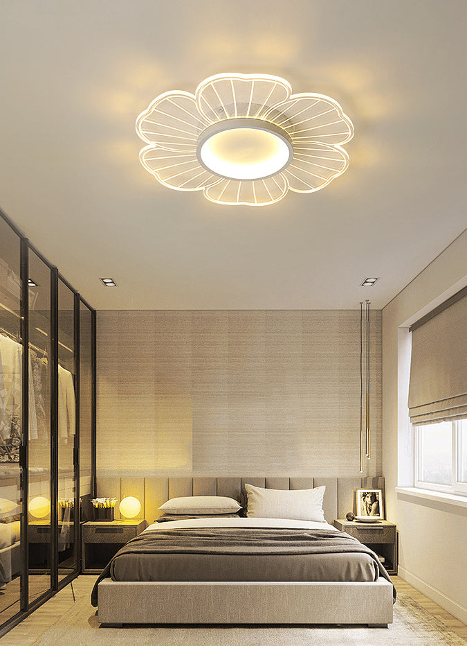 Transparent Stripe Flush Ceiling Light Acrylic LED Flower Ceiling Light Fixture for Bedroom