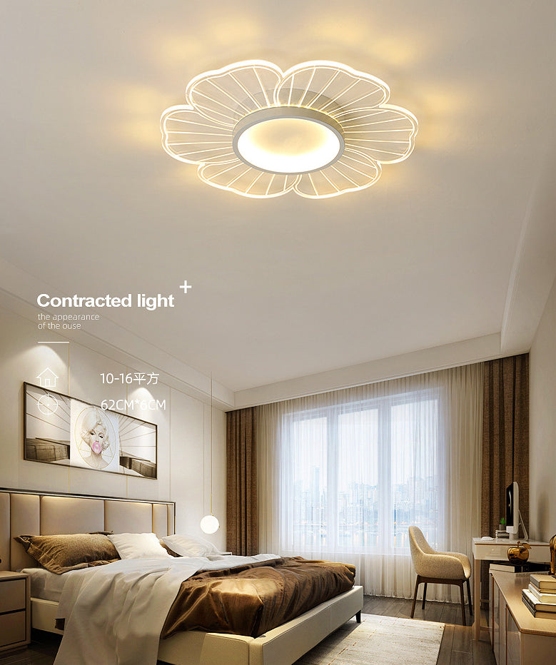 Transparent Stripe Flush Ceiling Light Acrylic LED Flower Ceiling Light Fixture for Bedroom