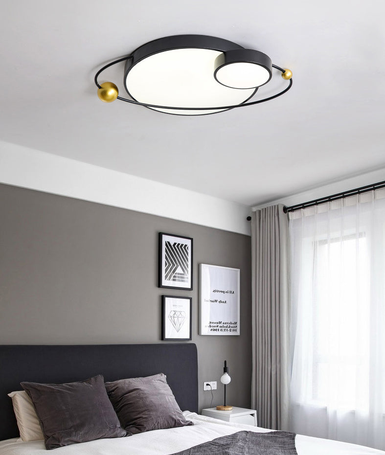 Circular Metal Ceiling Flushmount Lamp Nordic Style LED Flush Light for Living Room