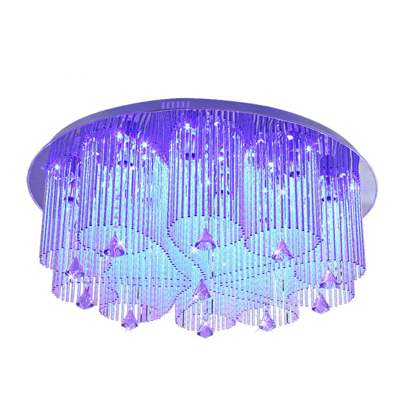 Flower flushmount Modern Crystal 4 / 8 / 15 têtes fixations de plafond en acier inoxydable