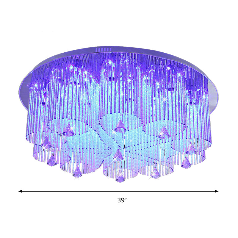 Flower flushmount Modern Crystal 4 / 8 / 15 têtes fixations de plafond en acier inoxydable