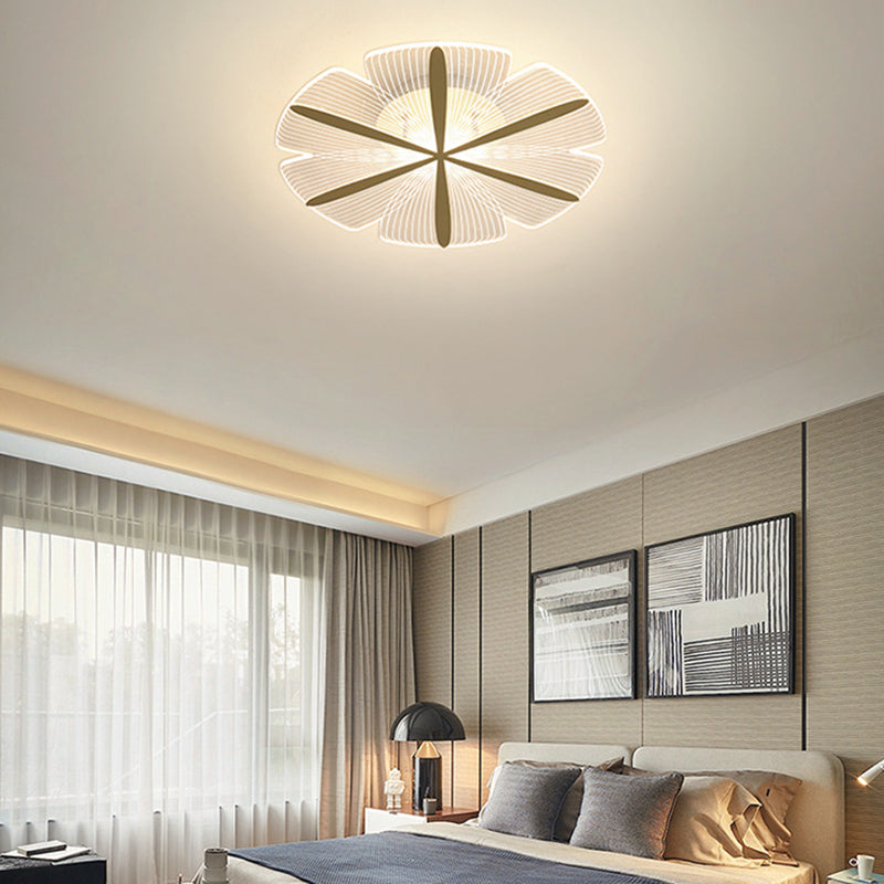 Floral Acrylic Ceiling Mounted Light Simplicity LED Flush Mount Lighting for Bedroom