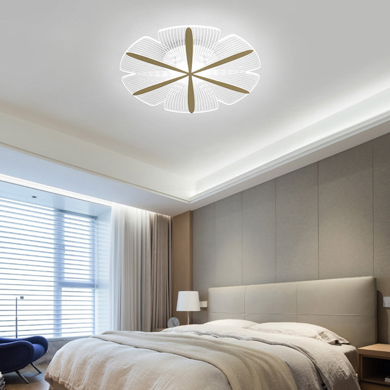 Floral Acrylic Ceiling Mounted Light Simplicity LED Flush Mount Lighting for Bedroom