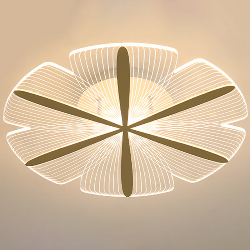 Floral Acrylic Ceiling Mounted Light Simplicity LED Flush Mount Lighting for Bedroom