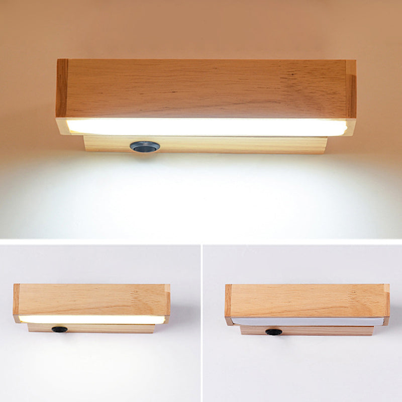 Accesorios de iluminación de tocador rectángulo Modern Minimalist Wood Tocina de tocador de madera