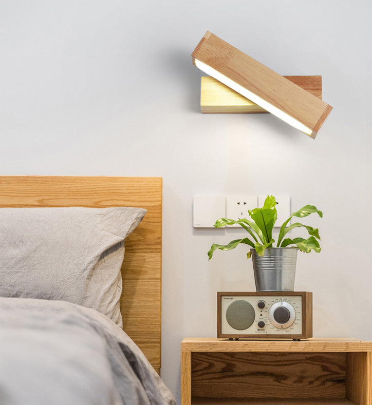 Accesorios de iluminación de tocador rectángulo Modern Minimalist Wood Tocina de tocador de madera