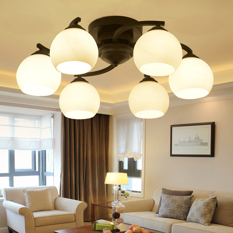 Upscale American Style Flush Mount Ceiling Light Fixture White Glass Ceiling Light for Home