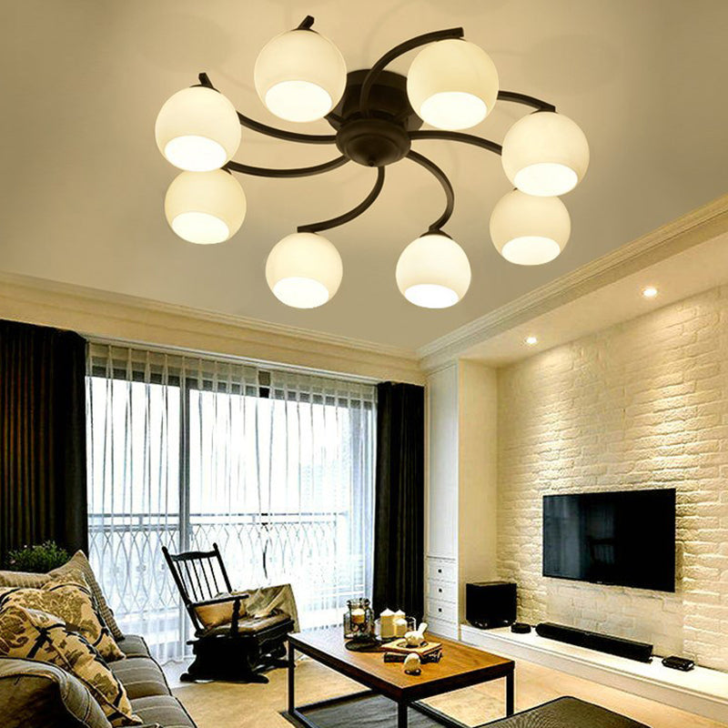 Upscale American Style Flush Mount Ceiling Light Fixture White Glass Ceiling Light for Home