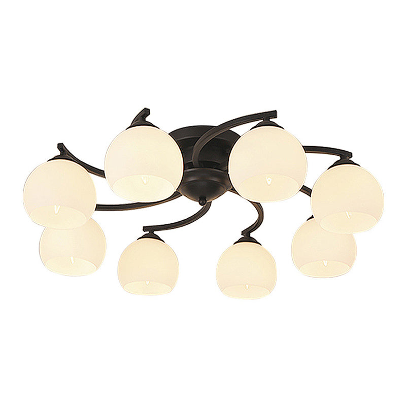 Upscale American Style Flush Mount Ceiling Light Fixture White Glass Ceiling Light for Home