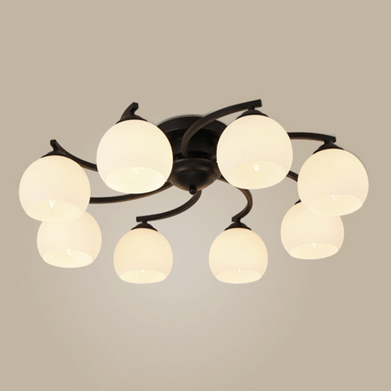 Upscale American Style Flush Mount Ceiling Light Fixture White Glass Ceiling Light for Home