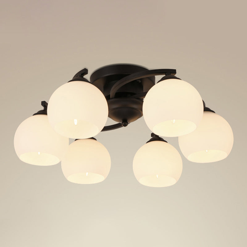 Upscale American Style Flush Mount Ceiling Light Fixture White Glass Ceiling Light for Home