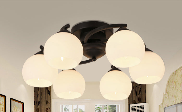 Upscale American Style Flush Mount Ceiling Light Fixture White Glass Ceiling Light for Home