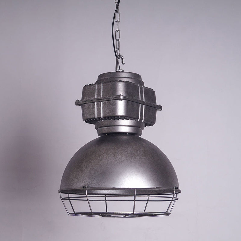 Luce di illuminazione in metallo a forma di luce mineraria retrò da 16 "Lampada sospensione a lampadina singola in stile industriale con catena di sospensione regolabile