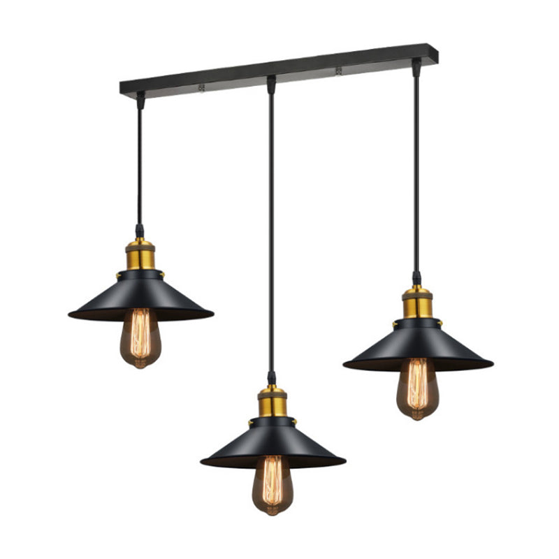 Metalen kegelvormige hangende lamp armatuur vintage stijl woonkamer hanglampje lichtkit