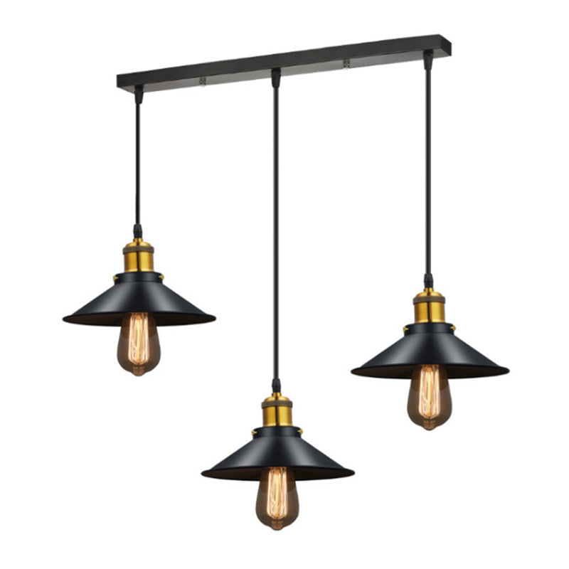 Metalen kegelvormige hangende lamp armatuur vintage stijl woonkamer hanglampje lichtkit