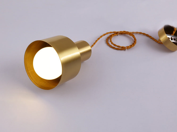 Forma cilíndrica posmoderna de metal colgante 1 luz de suspensión pequeña para sala de estar