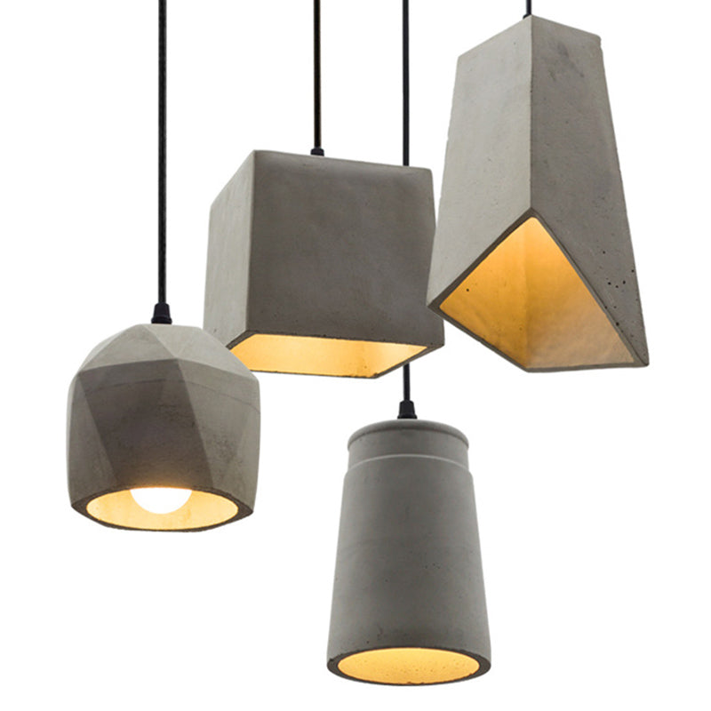 Pendentif de plafond géométrique Simplicité Ciment Dinning Room Pendant Light Kit en gris