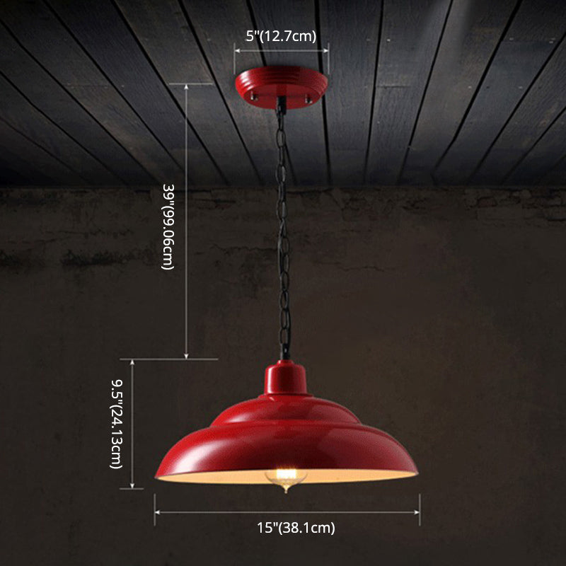 Lacquered Hanging Ceiling Light Industrial Metal Restaurant Pendant Light Fixture