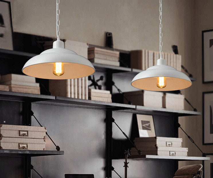 Lacquered Hanging Ceiling Light Industrial Metal Restaurant Pendant Light Fixture