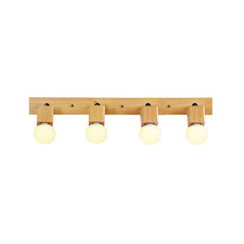 Bar Vanity Lighting Fixtures Modern Minimalist Style Wood  Vanity Sconces