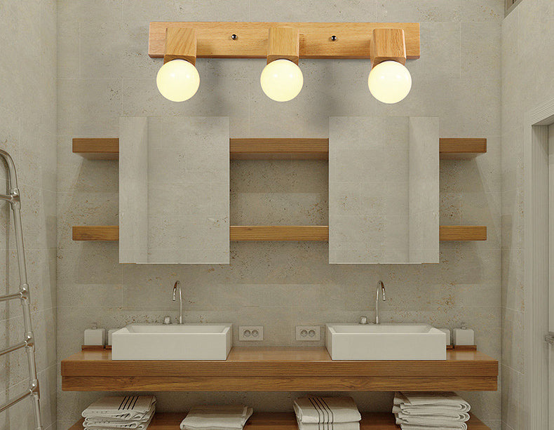 Bar Vanity Lighting Fixtures Modern Minimalist Style Wood  Vanity Sconces