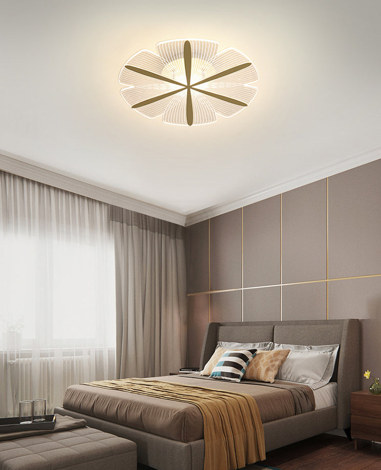 Floral Acrylic Ceiling Mounted Light Simplicity LED Flush Mount Lighting for Bedroom