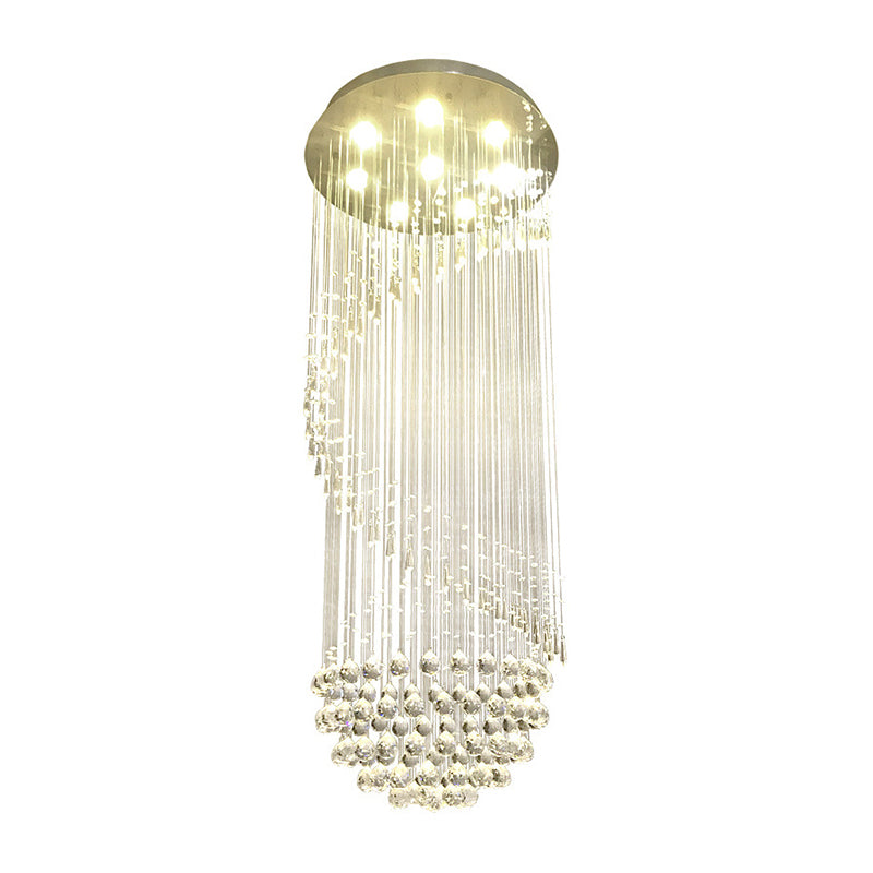 Nickelspirale Flushmount Beleuchtung Minimalist 6 Lichter Crystal Ball Flush Light