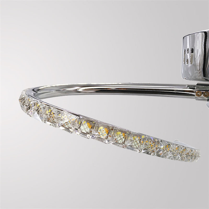 Crystal Twist Flush Light Minimalist 6 Lights Flush Mount Lighting in Chrome, Warm/White Light