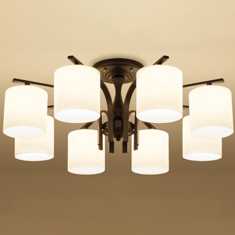 Cylinder Glass Shade Ceiling Flush Mount Lights American Simple Ceiling Light Fixture for Living Room