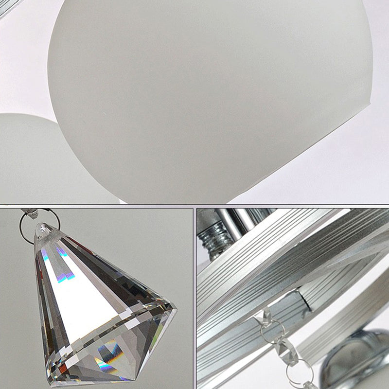 Spherical Shade Ceiling Flush Mount  Modern Style Opal Glass Semi Flush Light  for Living Room