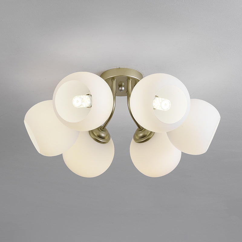 Sferische schaduw spoeling Mount verlichting moderne stijl opaalglas semi -spoelmontage licht voor slaapkamer