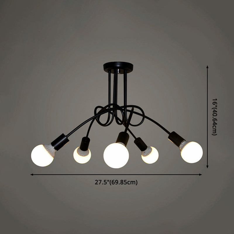 Luz de techo de tubo de bobinado de estilo industrial de 5 luces