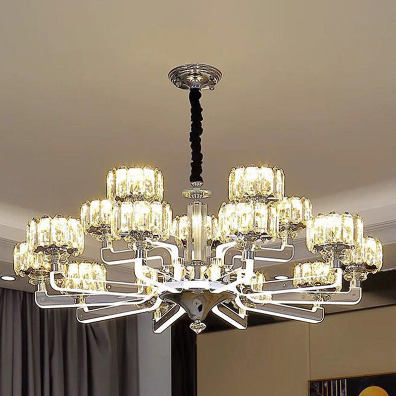 Cylindrical Pendant Ceiling Lights Modern Minimalist Style Crystal Hanging Lamp