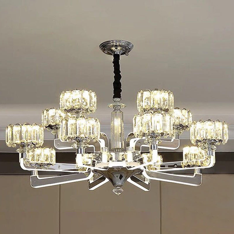 Cylindrical Pendant Ceiling Lights Modern Minimalist Style Crystal Hanging Lamp