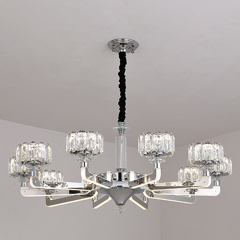 Cylindrical Pendant Ceiling Lights Modern Minimalist Style Crystal Hanging Lamp