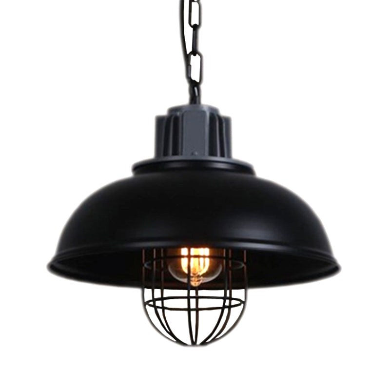 Black Wire Cage Hanging Pendant Light Industrial Metal Restaurant Pendant Ceiling Light