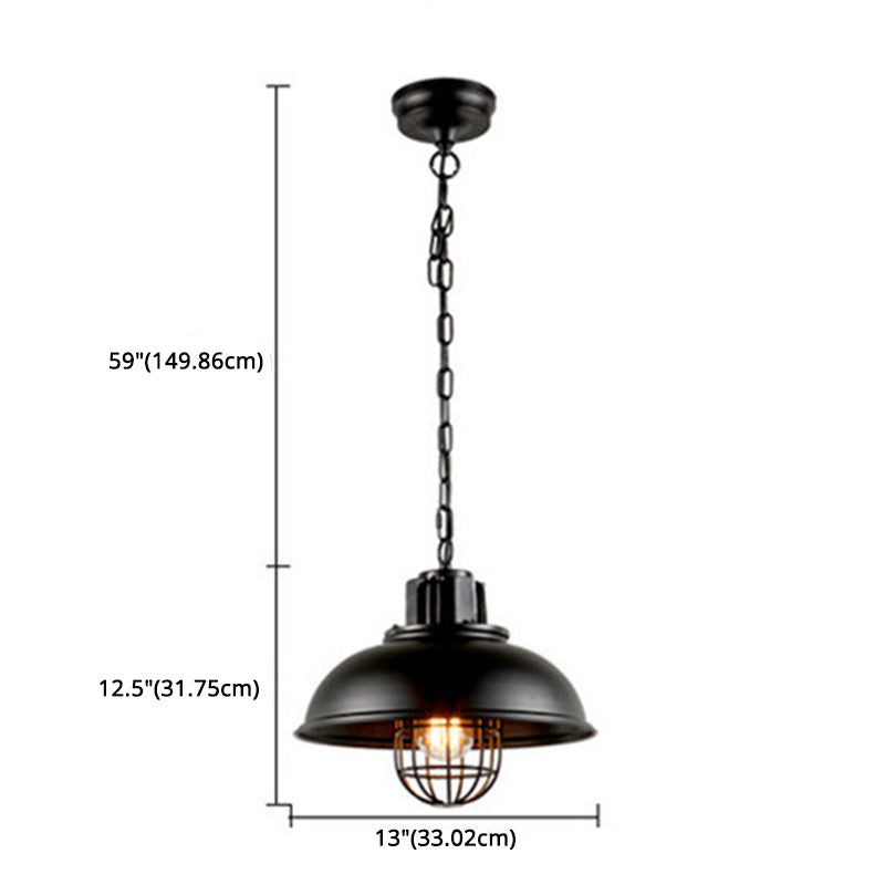 Black Wire Cage Hanging Pendant Light Industrial Metal Restaurant Pendant Ceiling Light