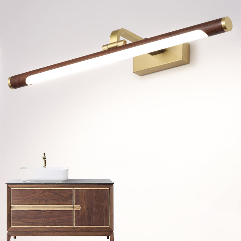 Linear Vanity Lighting Fixtures Modern Minimalist Style Wood Vanity Lights