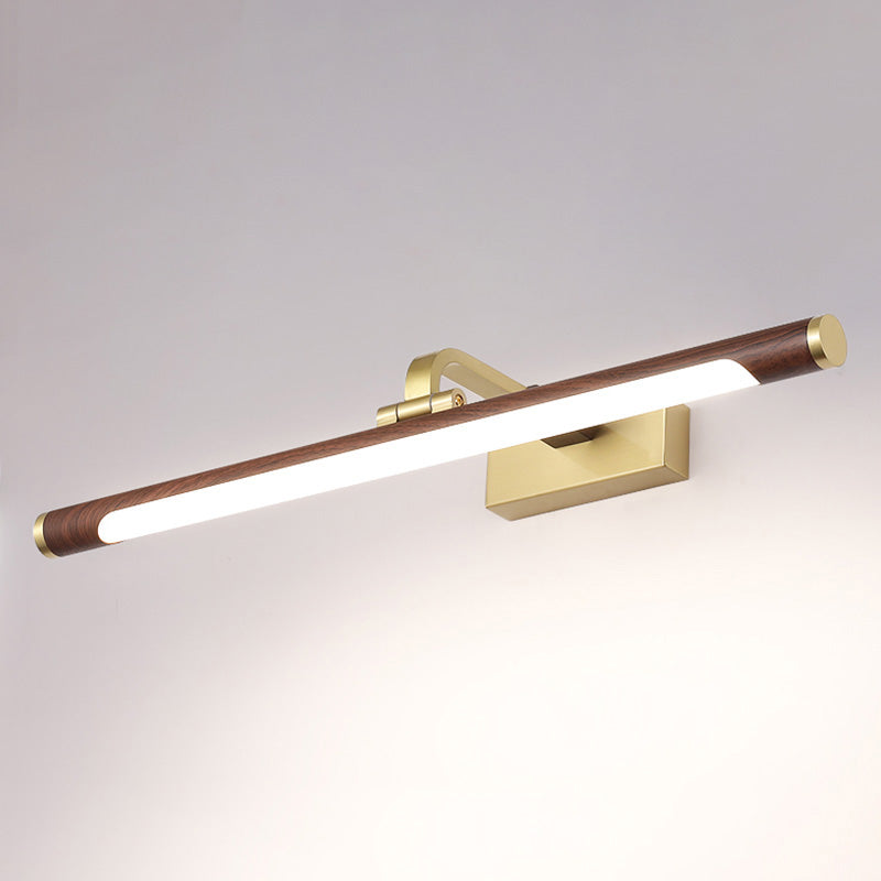 Linear Vanity Lighting Fixtures Modern Minimalist Style Wood Vanity Lights