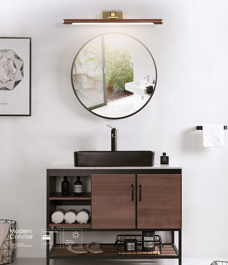 Linear Vanity Lighting Fixtures Modern Minimalist Style Wood Vanity Lights