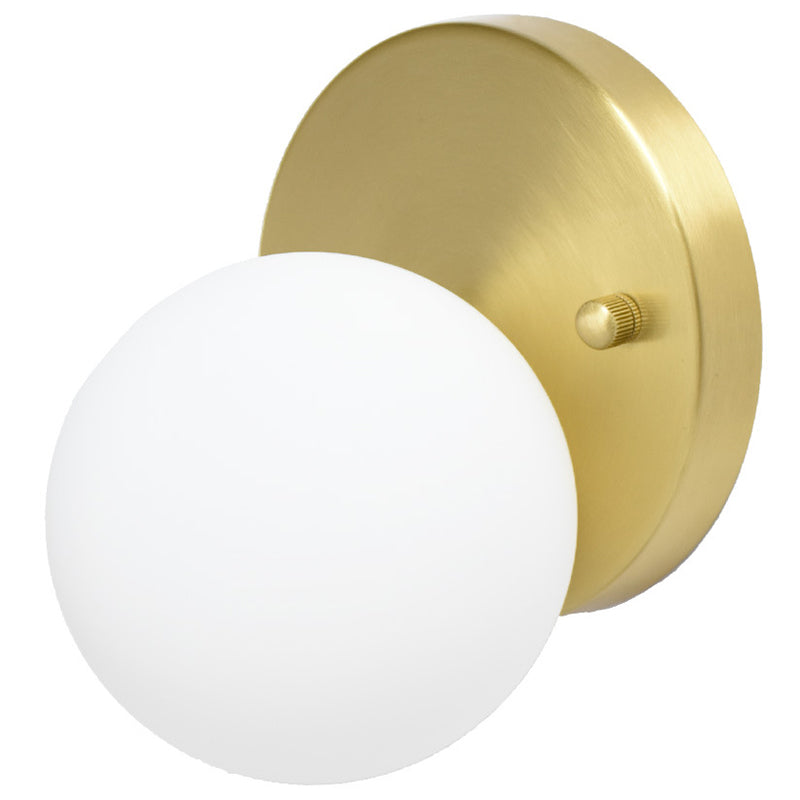 White Glass Globe Shaped Ceiling Flush Mount Light Modern Style Brass Hallway Balcony Mini Lighting Fixture