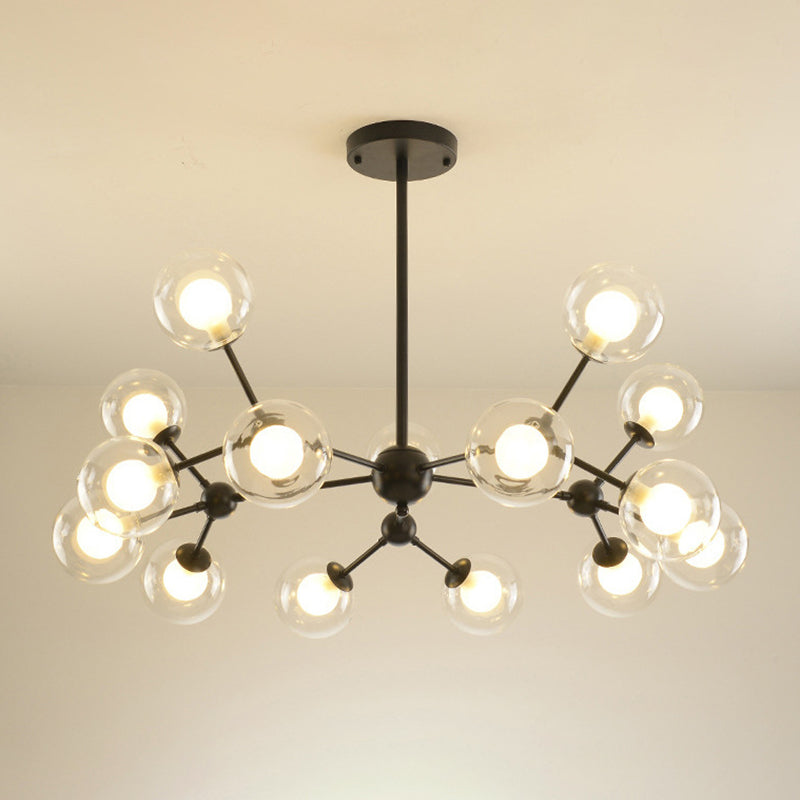 Radial Chandelier Light Simplicity Glass Pendant Lighting Fixture for Living Room