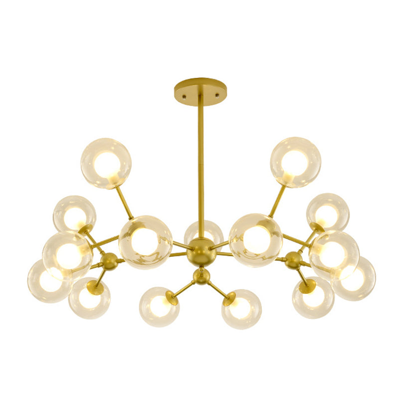 Radial Chandelier Light Simplicity Glass Pendant Lighting Fixture for Living Room