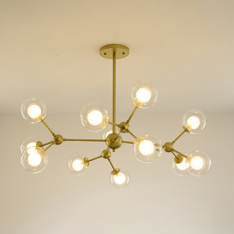 Radial Chandelier Light Simplicity Glass Pendant Lighting Fixture for Living Room