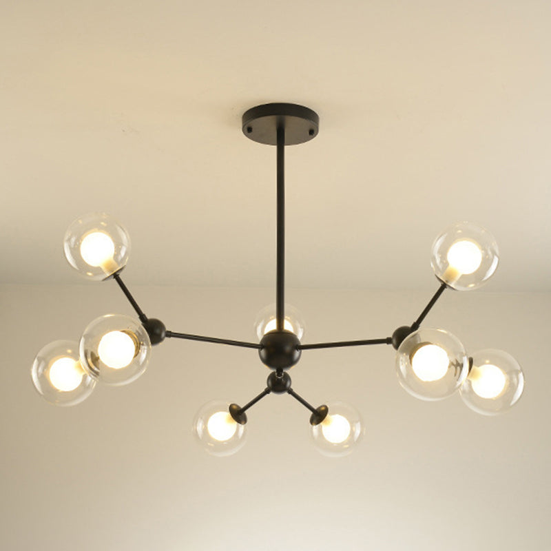 Radial Chandelier Light Simplicity Glass Pendant Lighting Fixture for Living Room