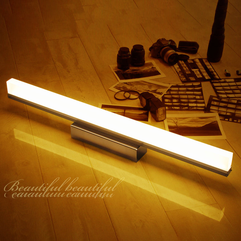 Luz de tocador lineal luz de estilo moderno de estilo acrílico LED LIGHTIVE con base de acero inoxidable